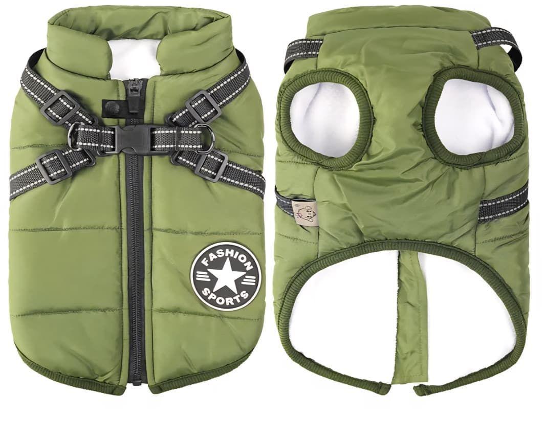 Parka Chaqueta Impermeable Reflectante Mascotas Perro Talla XL con Arnés-3