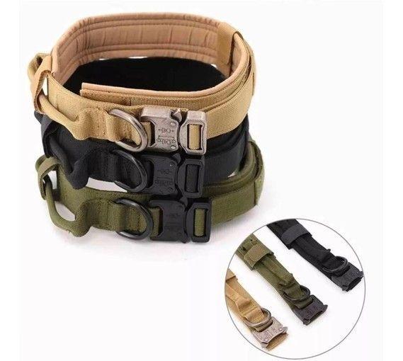 Collar Táctico para Mascotas Perros Talla L Color Negro-2