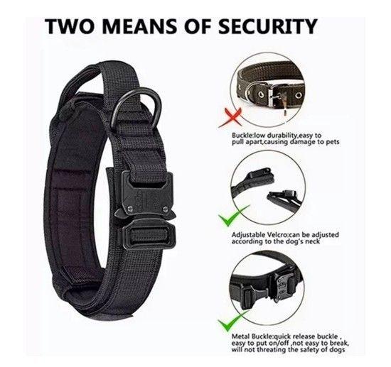 Collar Táctico para Mascotas Perros Talla L Color Negro-4