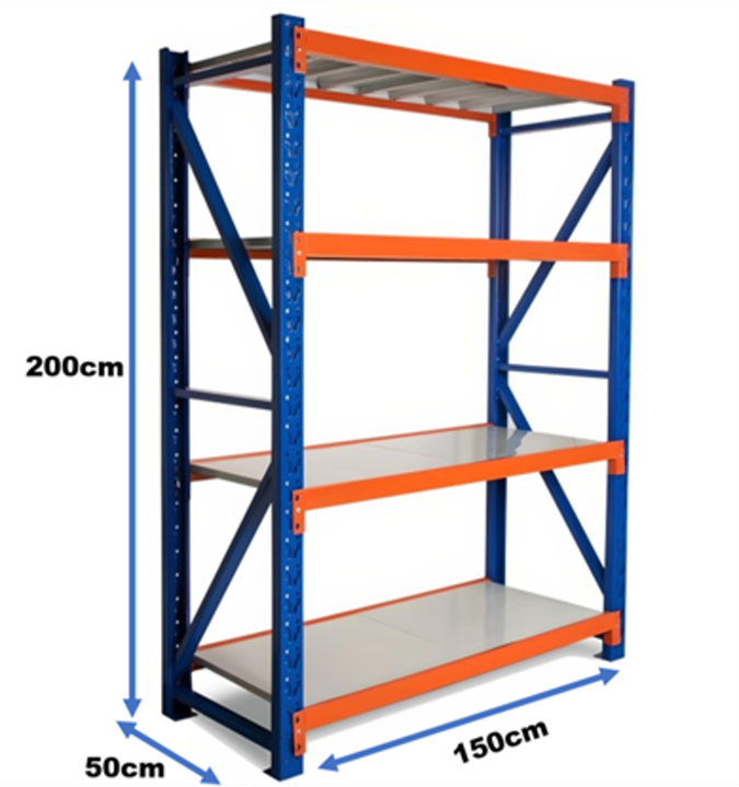 Pack 2 Estantes Metálico Rack Industrial Bodega 150x200x50cm-3