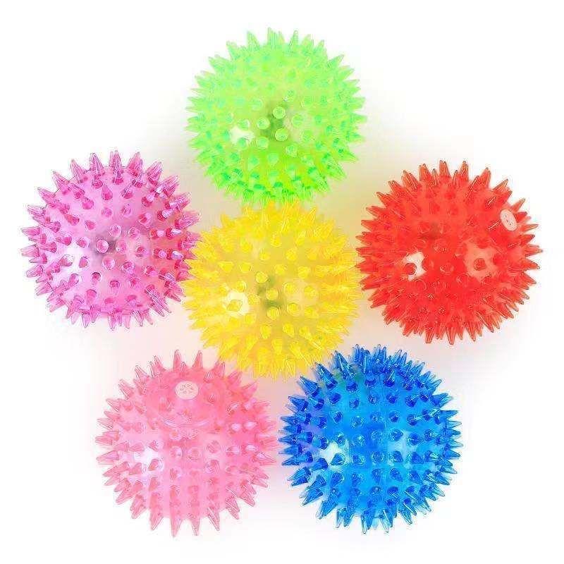 Set 3 Pelotas Juguete Luz y Sonido Mascotas Perros Gatos 6cm-4