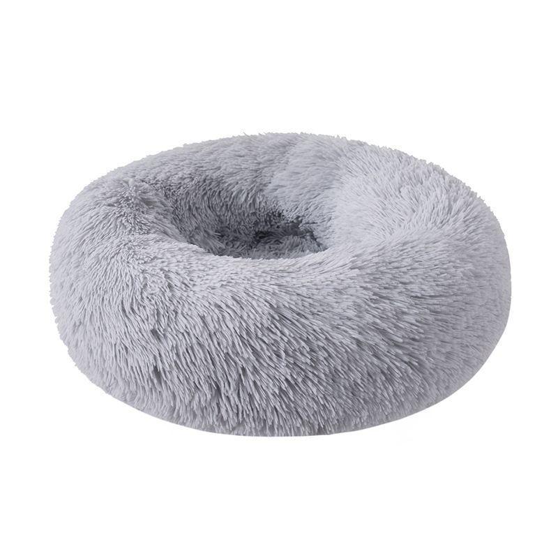 Cama Antiestrés de Felpa Suave Redonda para Mascotas Perros Gatos 70cm x 70cm-3