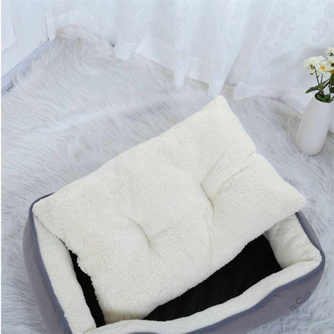 Cama Premium 2 Piezas Acolchada para mascotas Perros Gatos Color Talla XL Gris -2
