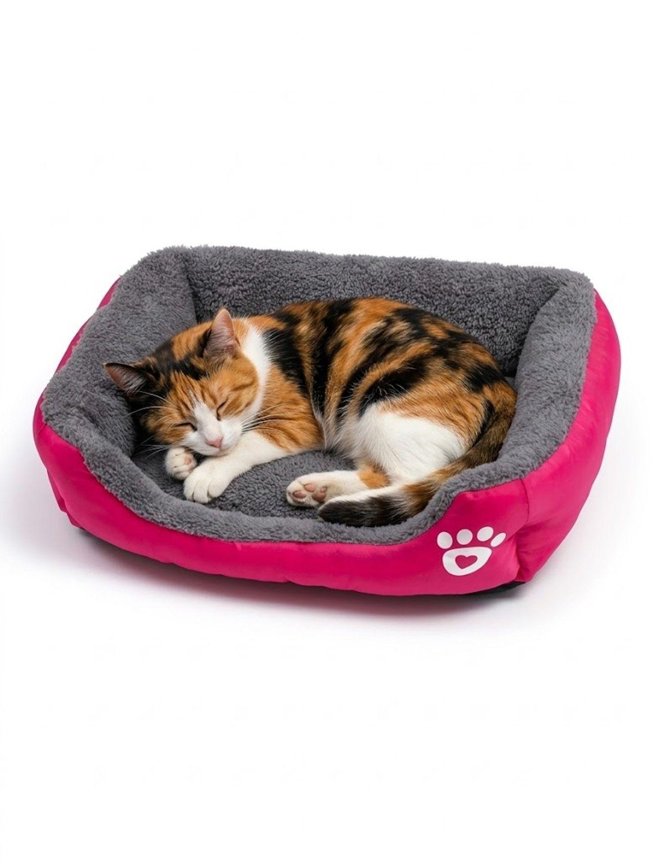 Cama Ultrasuave para Mascotas Perros Gatos Rectangular Talla M 54cm X 42cm-0