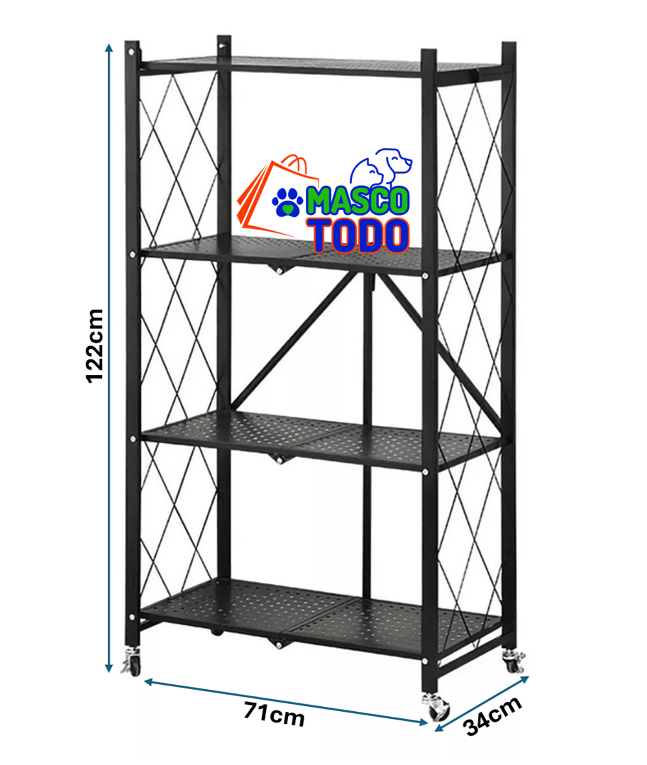 Estante Plegable Rack Metálico Organizador Multiuso 4 Niveles-2
