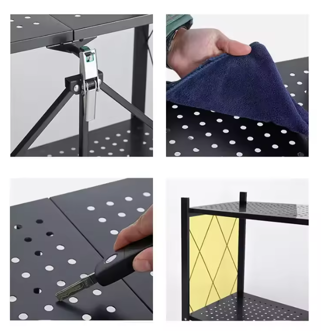 Estante Plegable Rack Metálico Organizador Multiuso 4 Niveles-4
