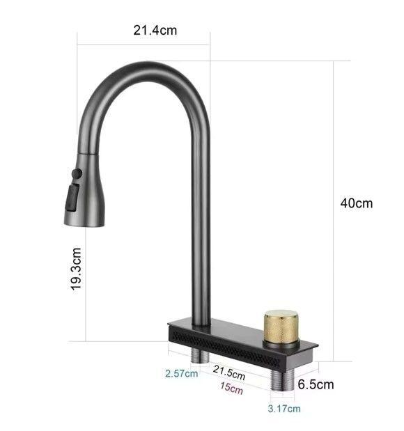 Grifo Extraíble De Cocina 360° Mezclador De Lluvia Rotación-5