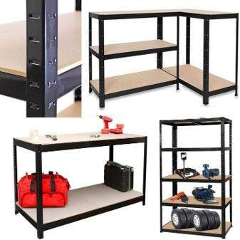 ESTANTE METALICO NEGRO 180X90X40CM 5 REPISAS DE MDF AJUSTABLES 175K POR REPISA-4