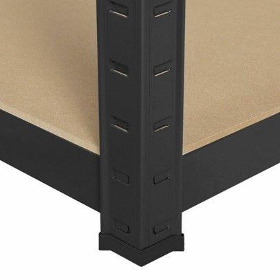 ESTANTE METALICO NEGRO 180X90X40CM 5 REPISAS DE MDF AJUSTABLES 175K POR REPISA-5