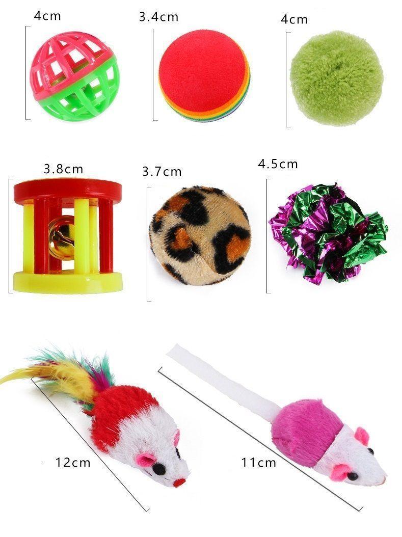 Set de 22 Juguetes Gatos, Rascador, Raton, AntiEstrés, Bolas-2