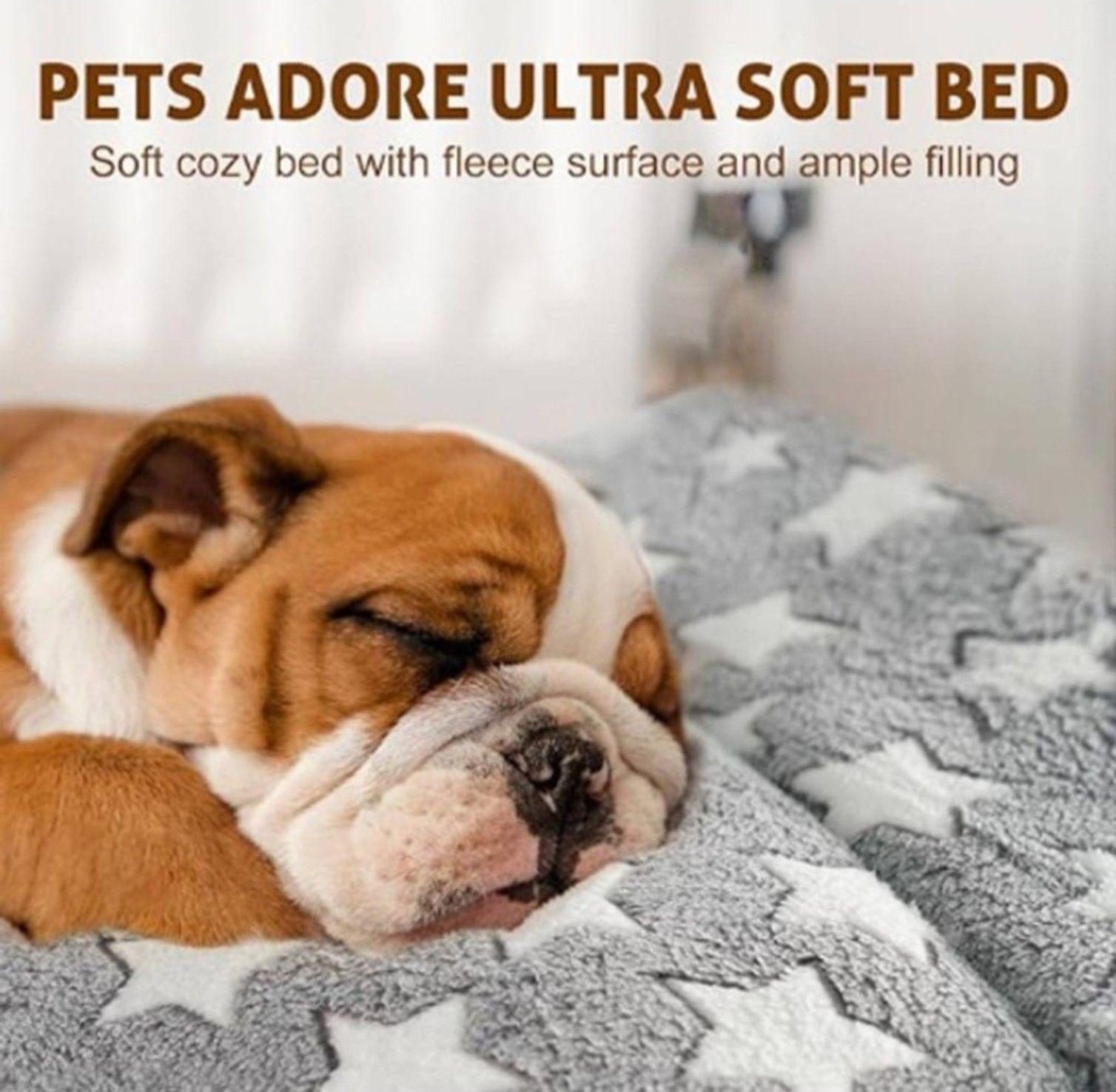 Alfombrilla Suave para Mascotas Perros Gatos Manta Acolchada Felpa 48x34cm -5