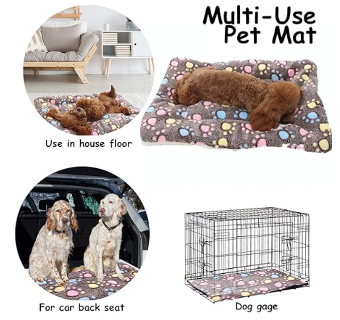 Alfombrilla Suave para Mascotas Perros Gatos Manta Acolchada Felpa 48x34cm -2