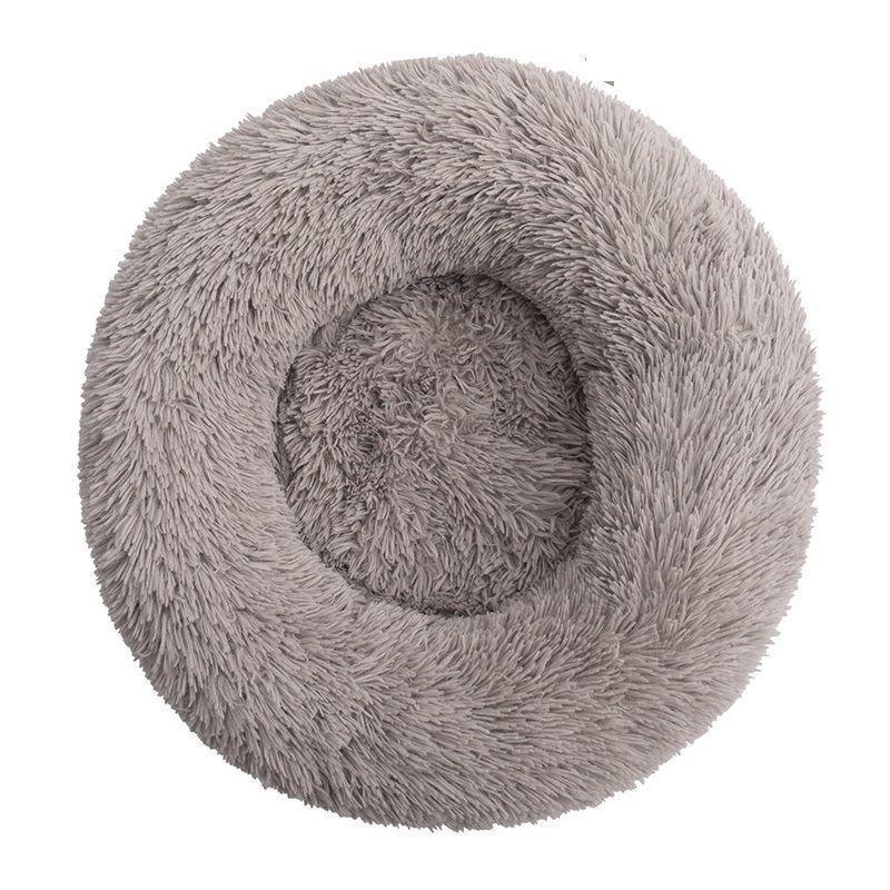 Cama Antiestrés de Felpa Suave Redonda para Mascotas Perros Gatos 80cm x 80cm-2