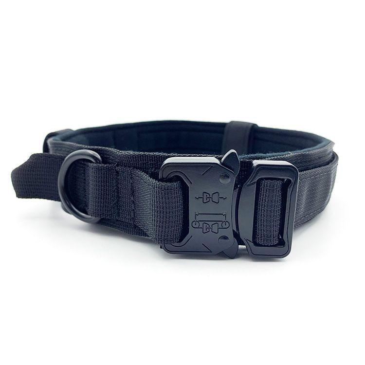 Collar Táctico con Correa Talla L Negro Perro Mascotas-4