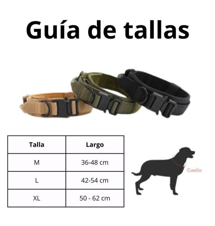 Collar Táctico con Correa Talla L Negro Perro Mascotas-5