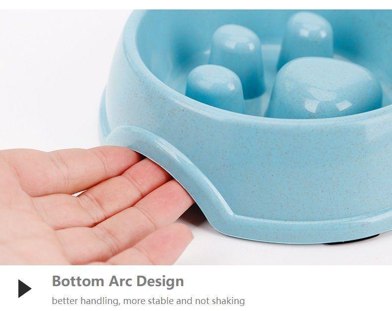 Plato Comida Anti-ansiedad Azul Mascota Perro Gato-3