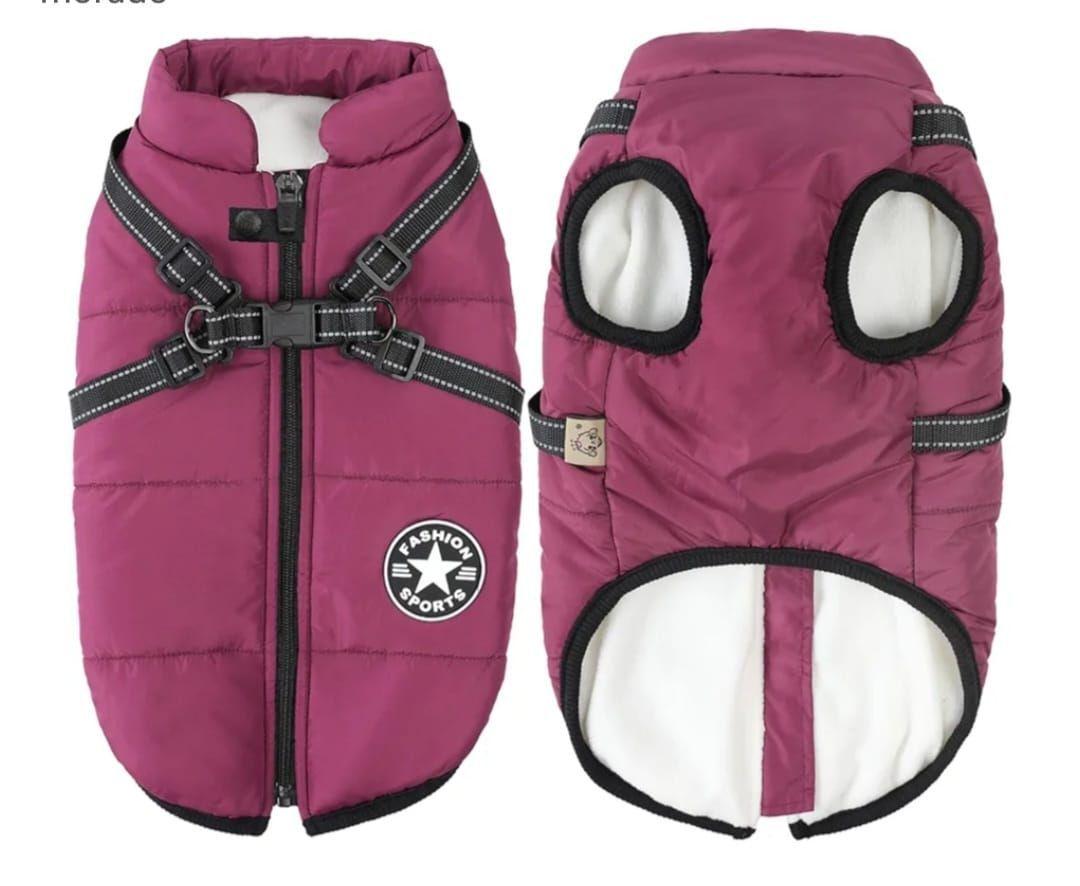 Parka Chaqueta Impermeable Reflectante Mascotas Perro Talla XXL con Arnés-3