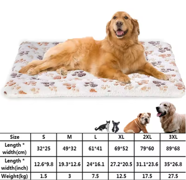 Alfombrilla Suave Mascota Perro Gato Manta Acolchada 84x57cm-3