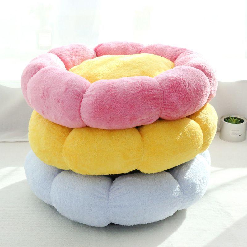 Cama Antiestrés para Mascotas Perros Gatos 55cm Flor Felpa-4