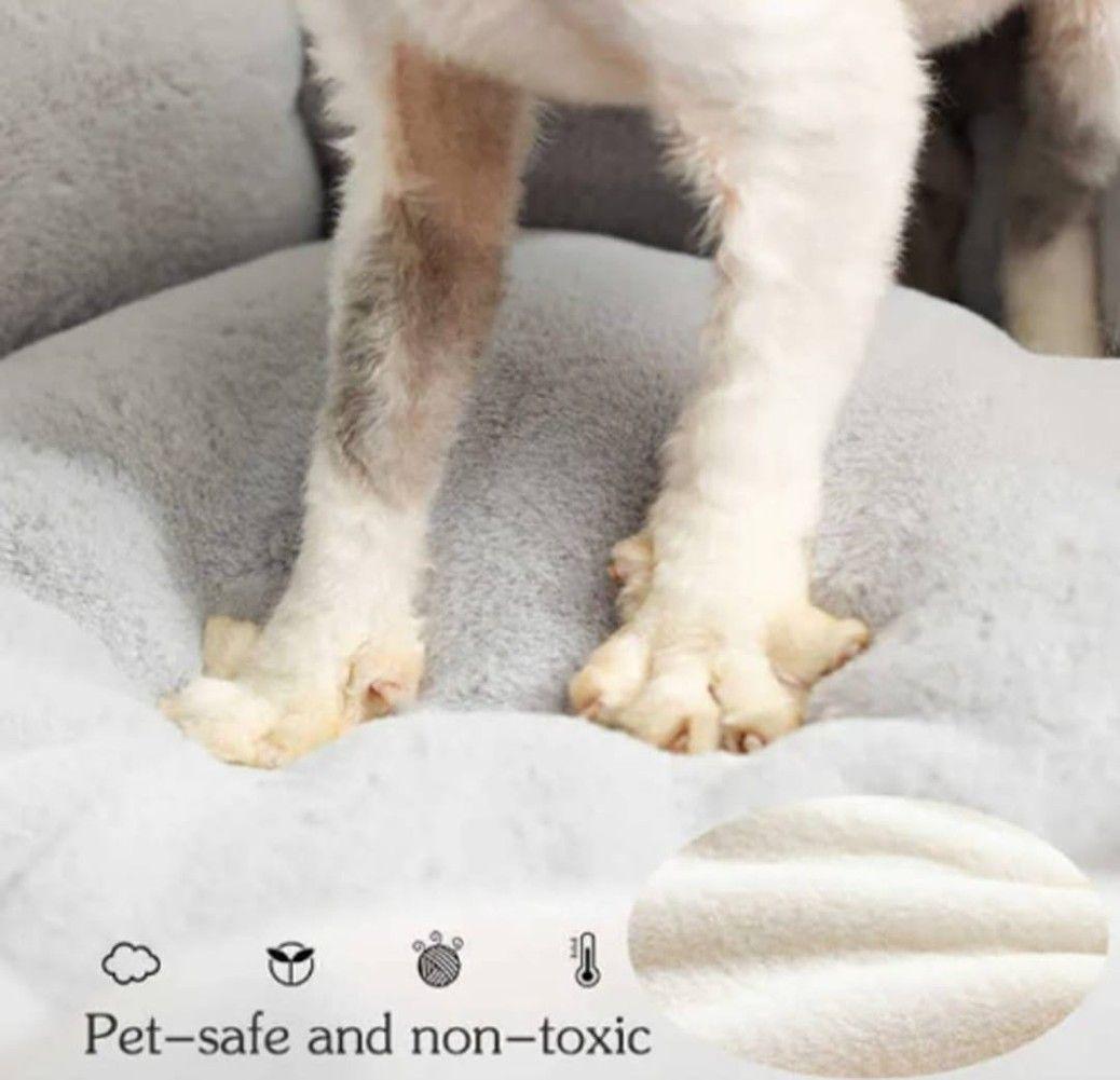 Cama Antiestrés para Mascotas Perros Gatos 55cm Flor Felpa-7