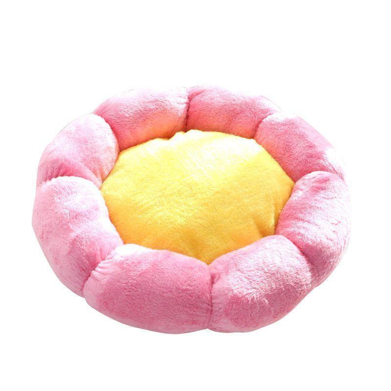Cama Antiestrés para Mascotas Perros Gatos 55cm Flor Felpa-0