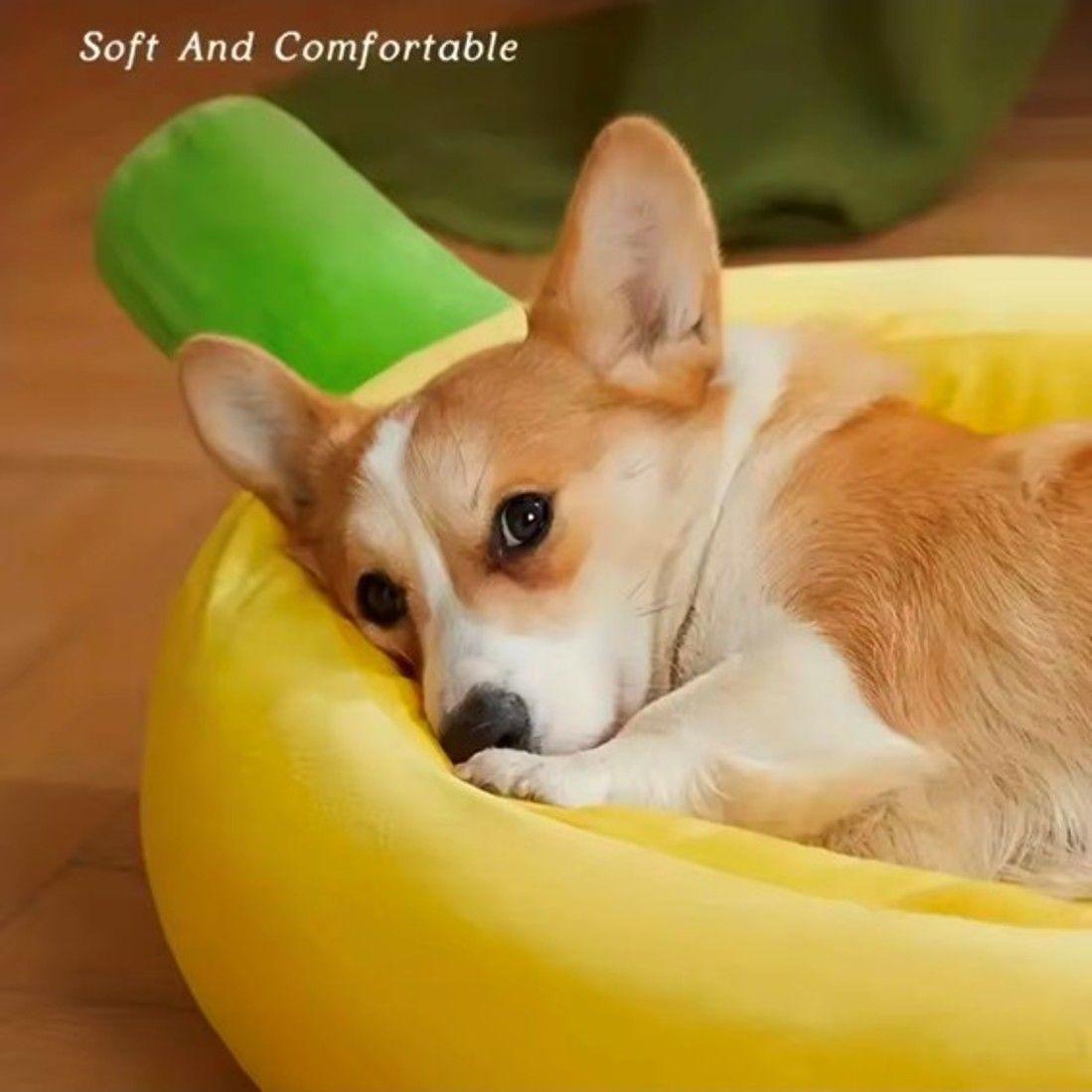 Cama Banana Ultrasuave para mascotas Perros Gatos Talla M-6