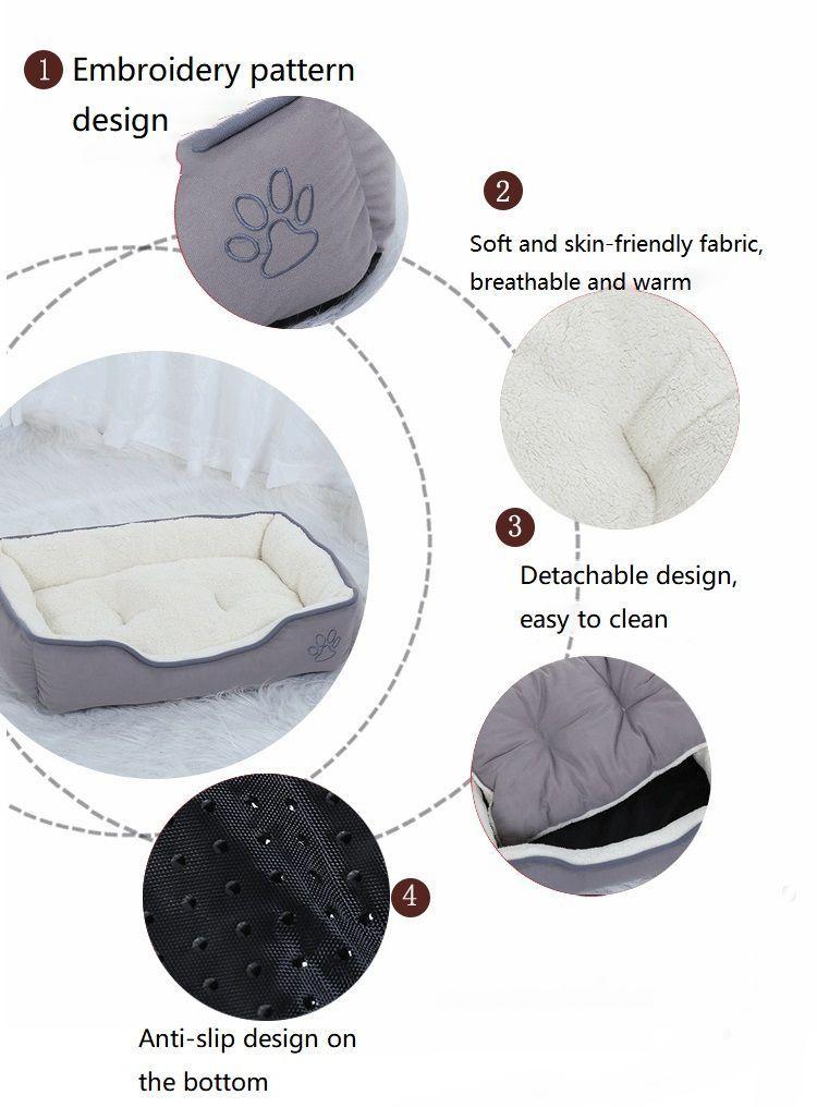 Cama Premium 2 Piezas para mascotas Color Talla L Gris-3