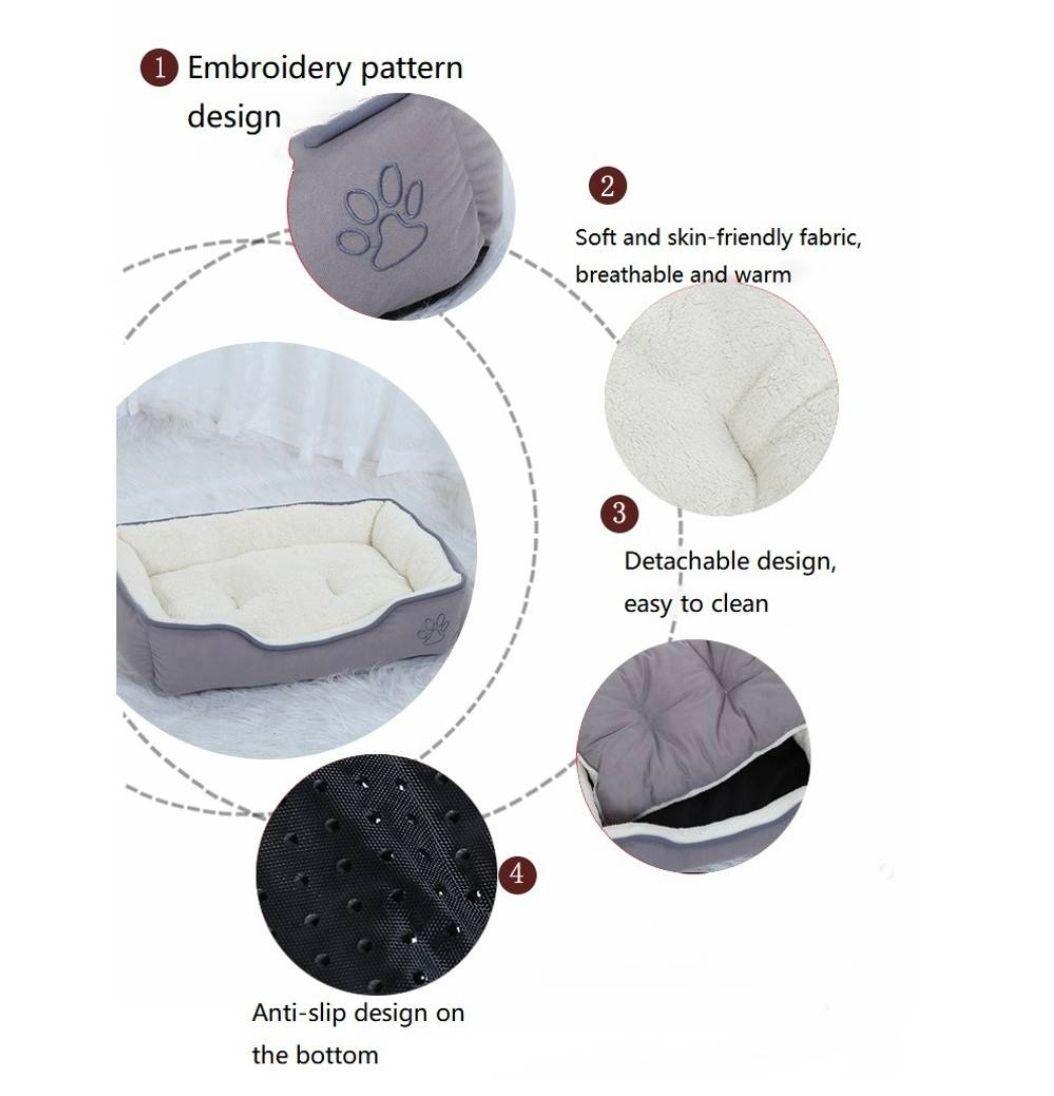 Cama Premium 2 Piezas para mascotas Color Talla L Gris-3