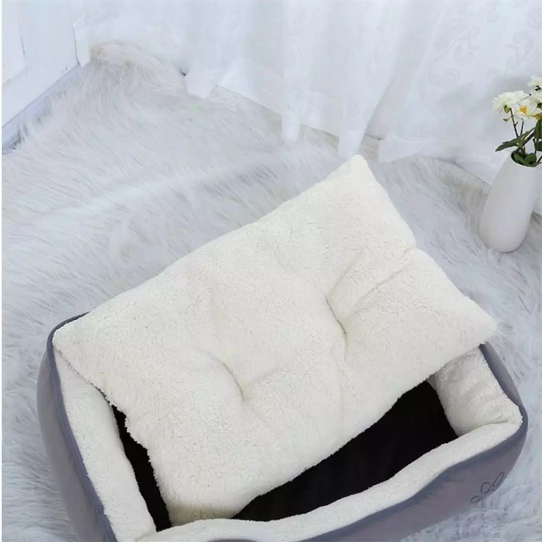 Cama Premium 2 Piezas para mascotas Color Talla L Gris-3