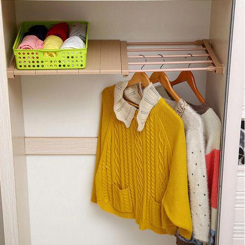 Repisa organizadora ajustable de 75 a 120 cm blanco-4