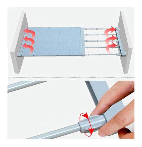 Repisa organizadora ajustable de 75 a 120 cm blanco-5