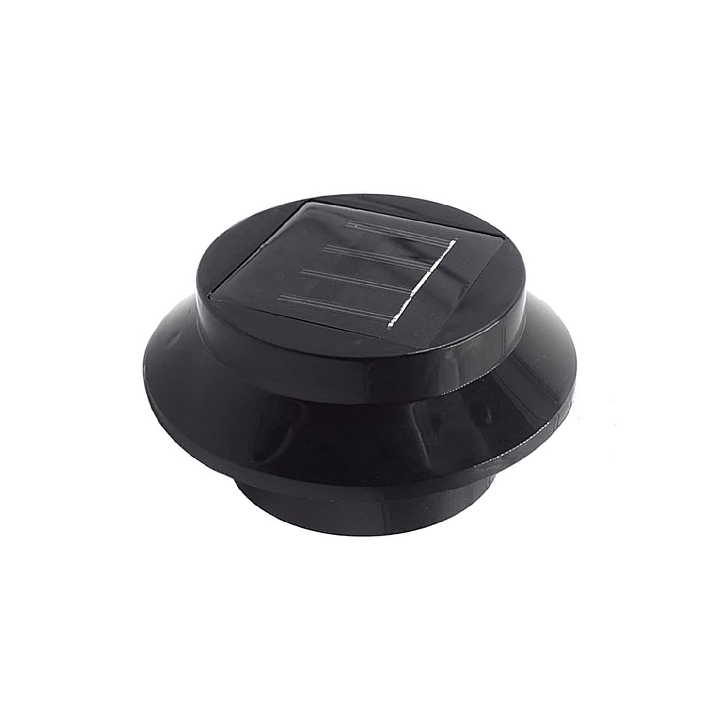Foco led redondo con panel solar 1.2v negro-3