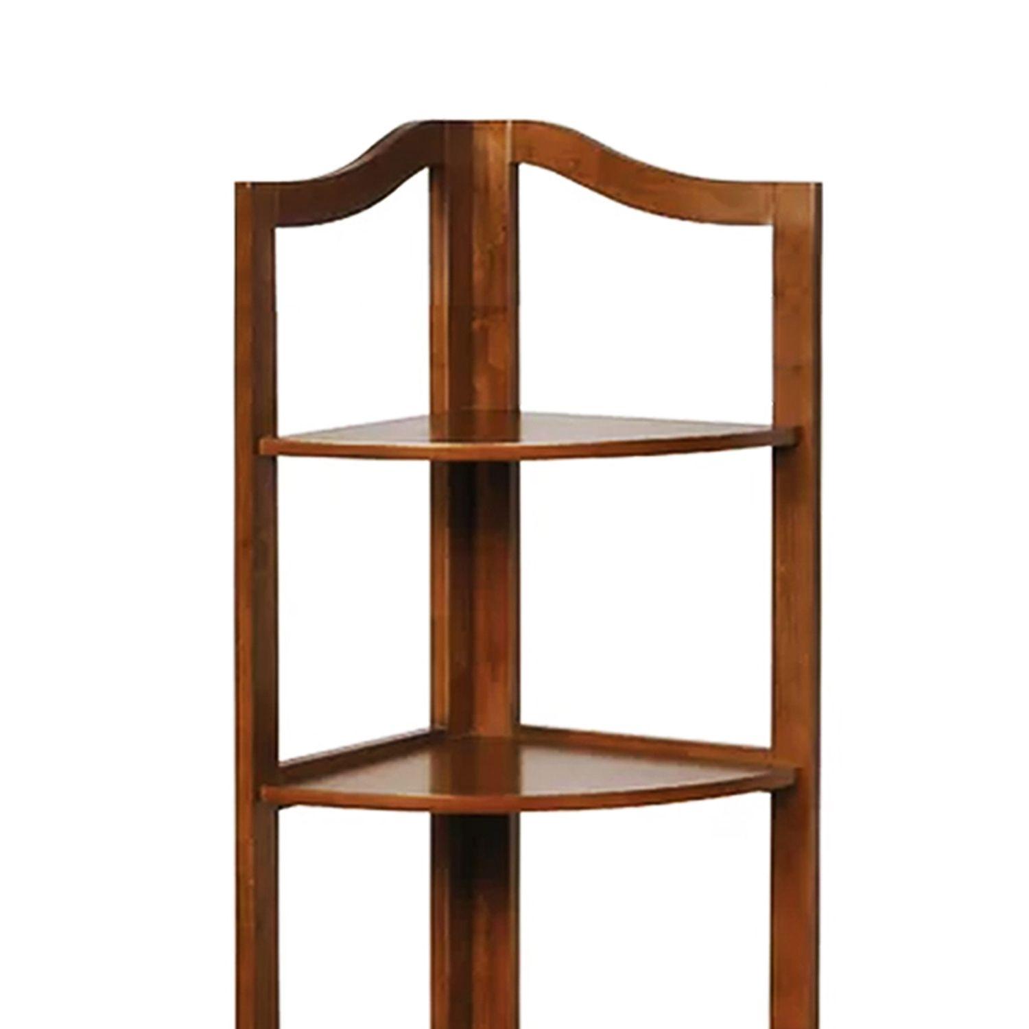 Repisa esquinero de madera 4 niveles café oscuro-1