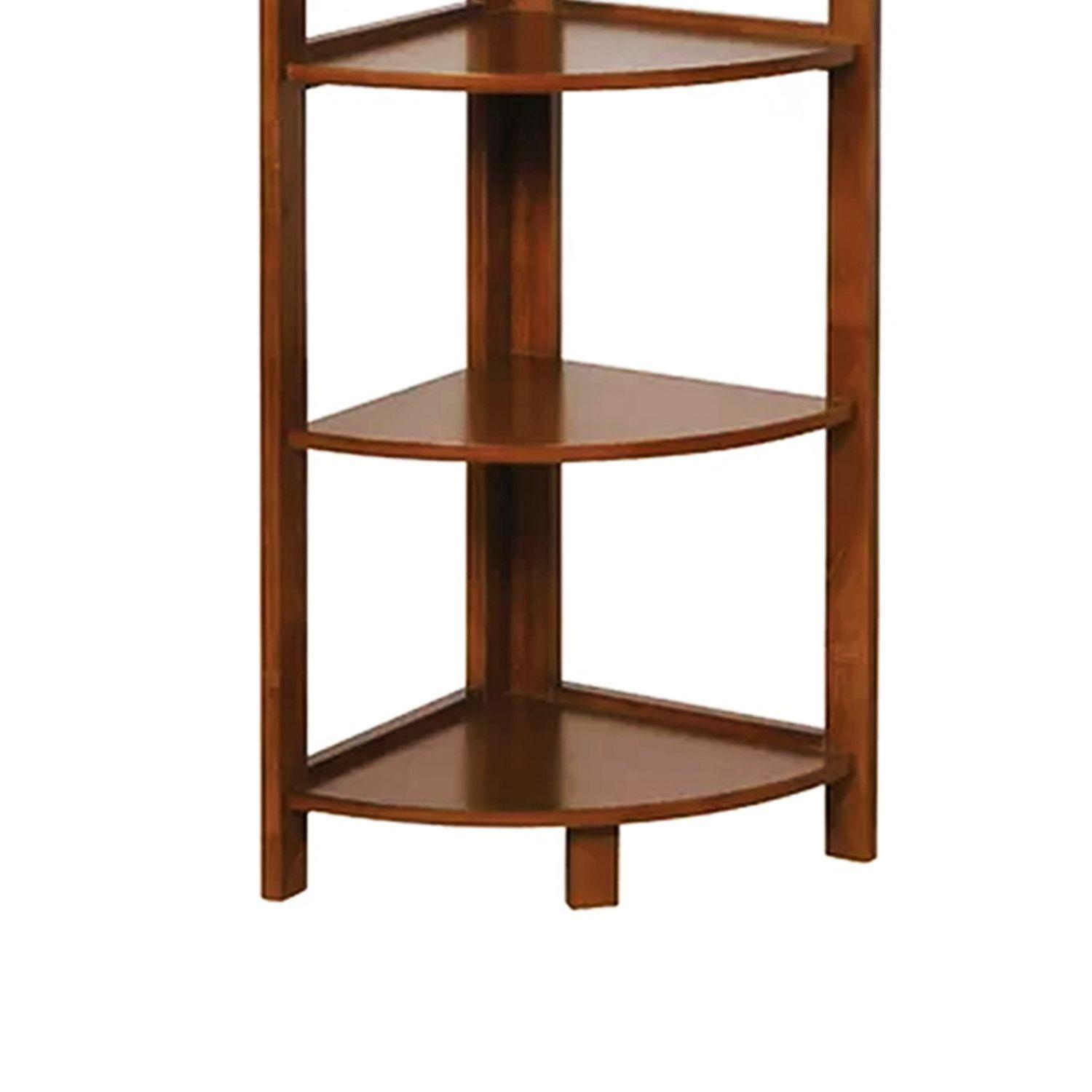 Repisa esquinero de madera 4 niveles café oscuro-2