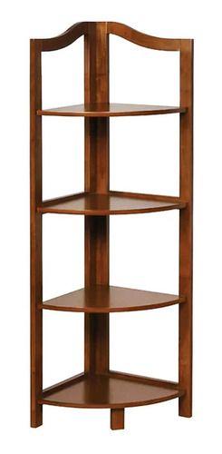 Repisa esquinero de madera 4 niveles café oscuro-3