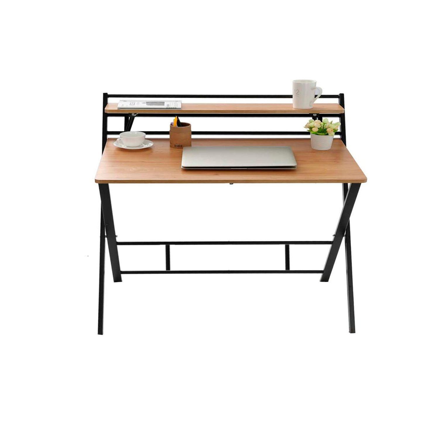 Escritorio plegable café 100x50 cm-2
