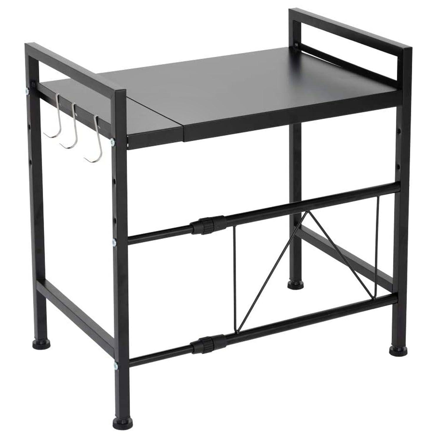 Estante organizador microondas metálico negro 65cm-0