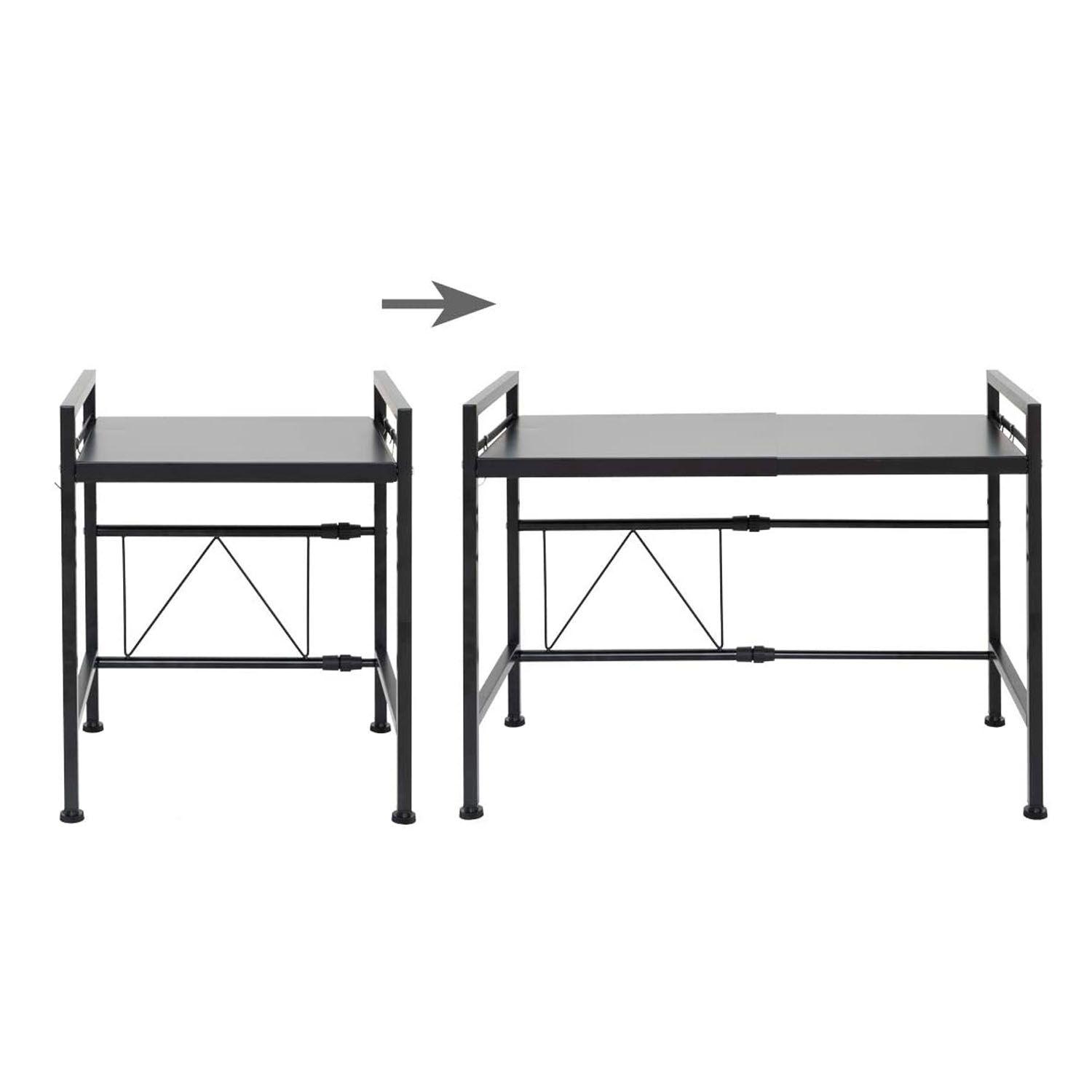 Estante organizador microondas metálico negro 65cm-4