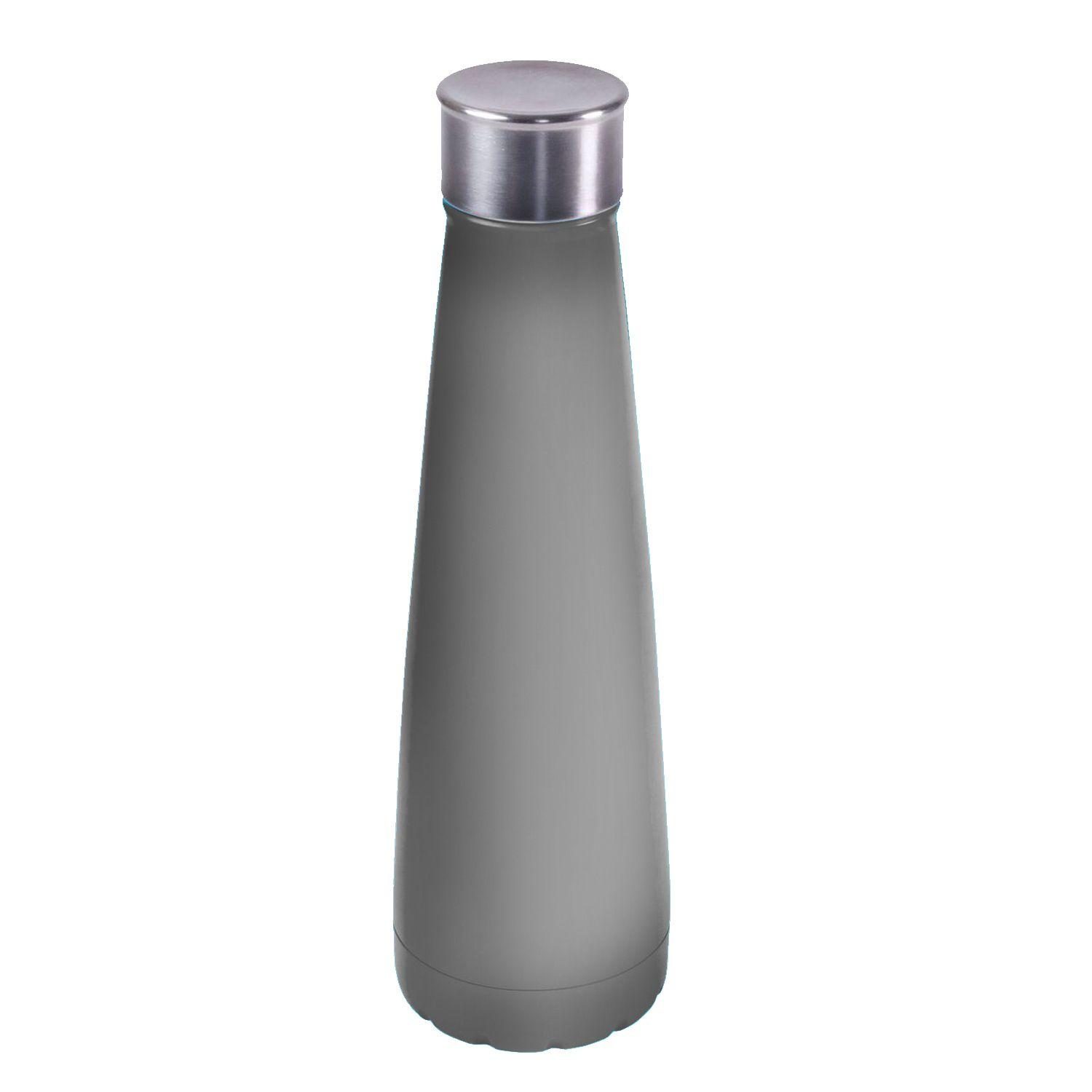 Botella térmica de acero inoxidable plateado-3