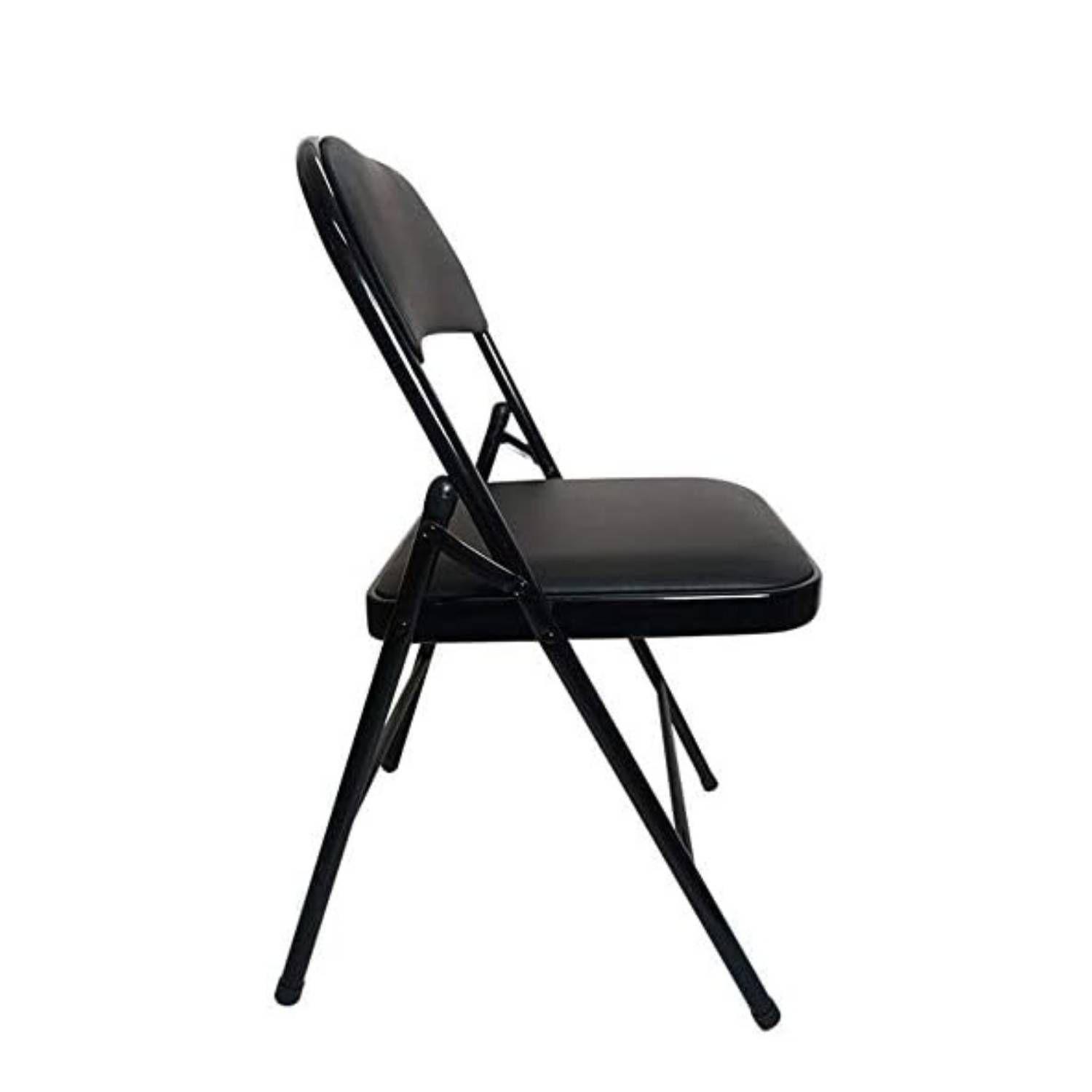 Silla plegable con acolchado negro-2