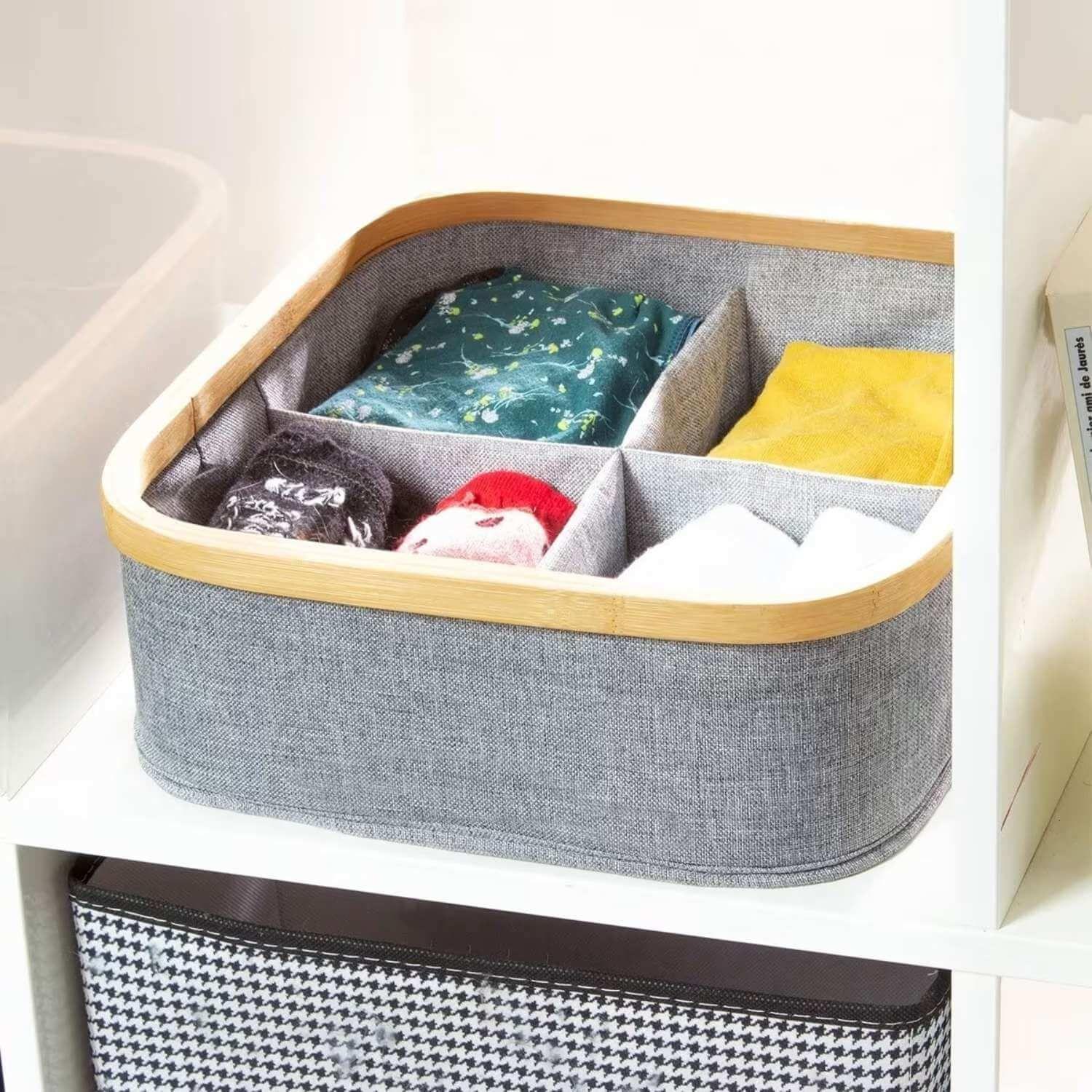 Organizador de clóset 4 divisiones de tela 30x30 cm-3
