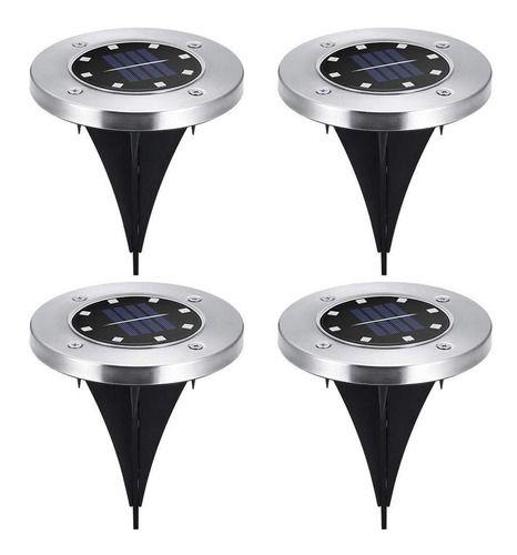 Set 4 focos led carga solar para jardín con estaca-6