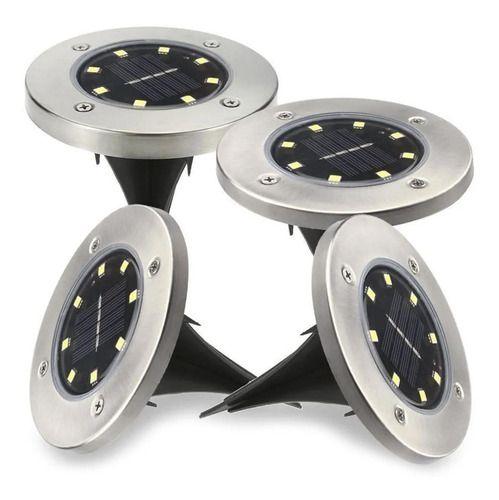 Set 4 focos led carga solar para jardín con estaca-7