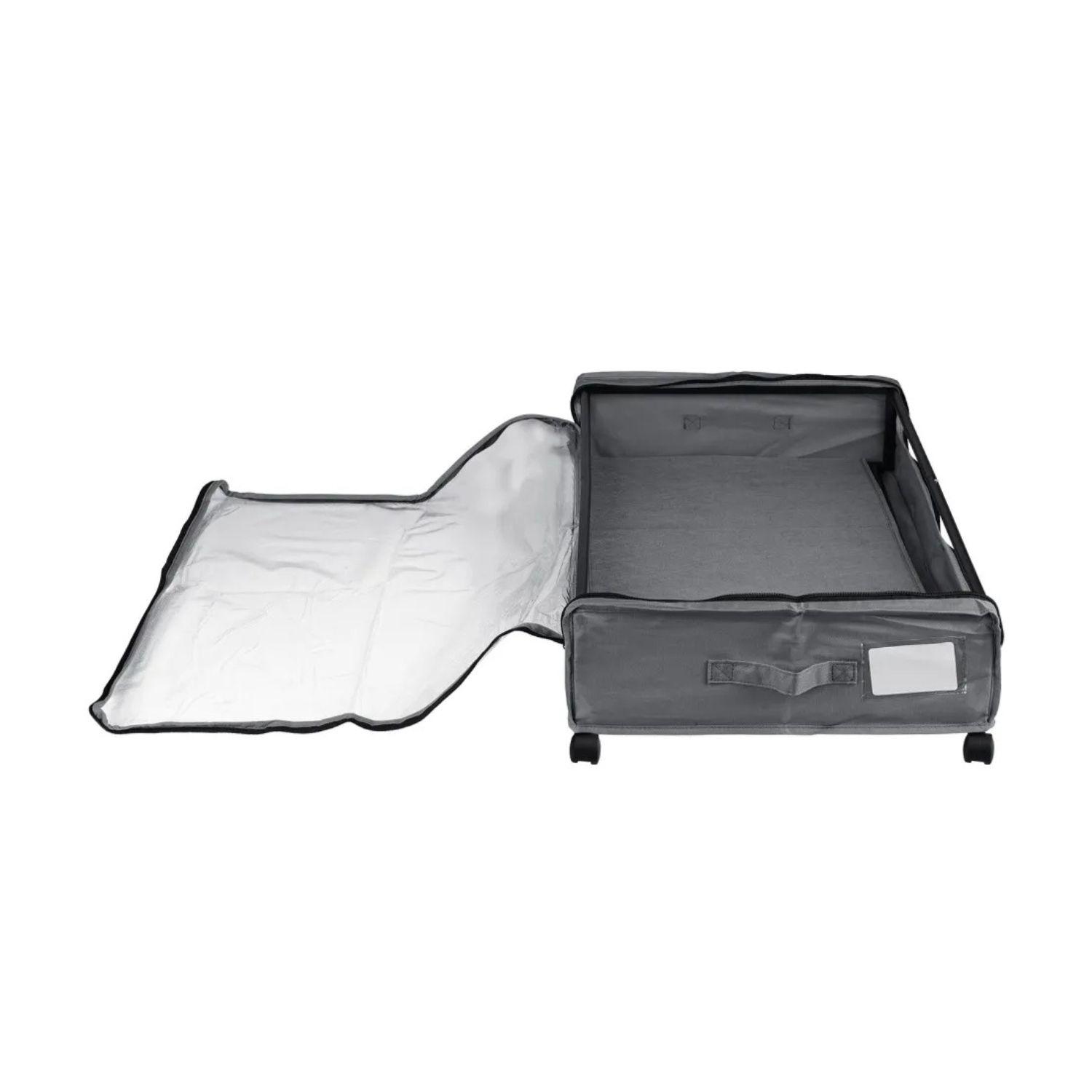 Organizador bajo cama con ruedas gris-4