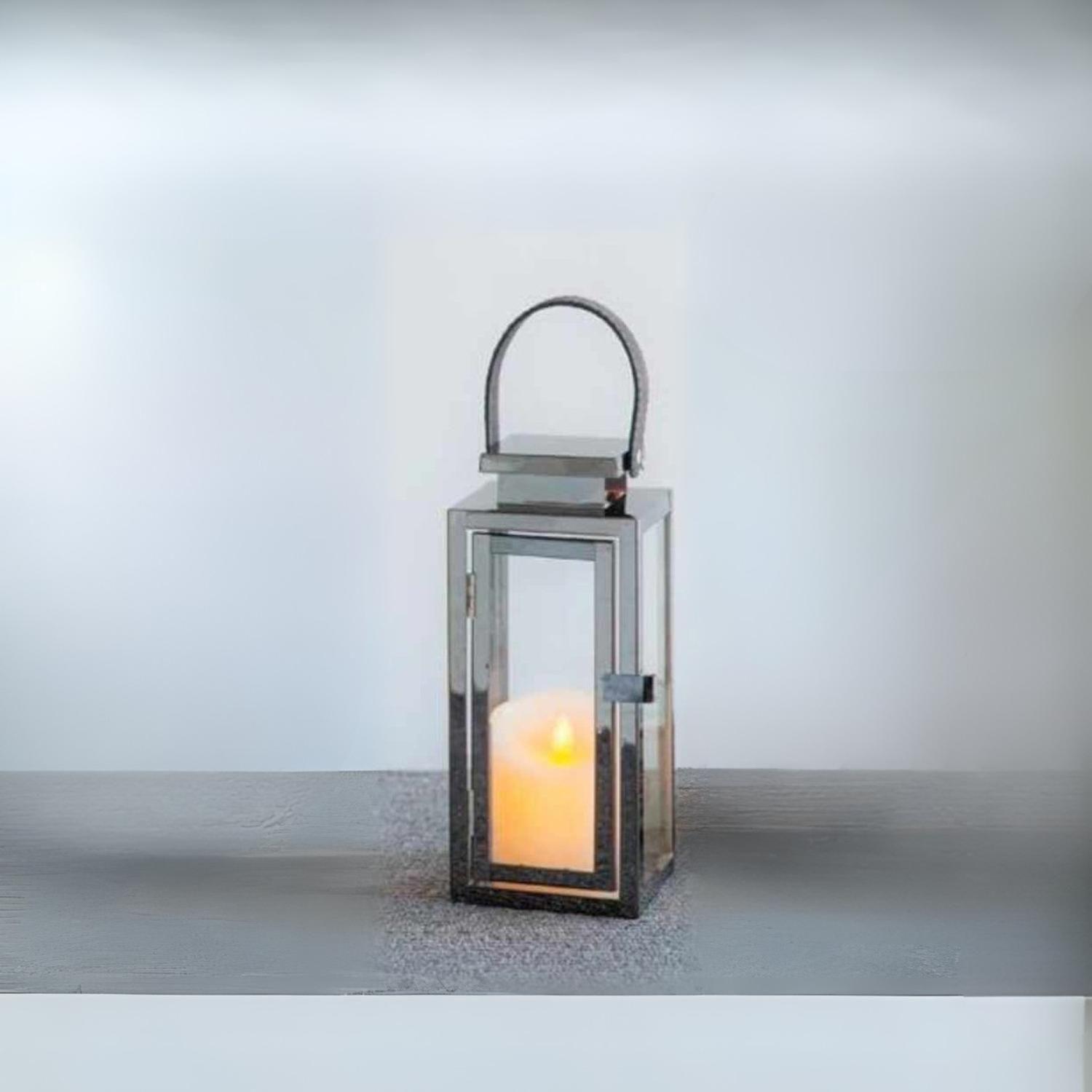 Farol con asa de cuero 25 cm-2