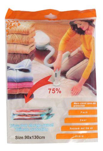 Set de 2 bolsas de almacenaje al vacío para ropa 90x130 cm-0