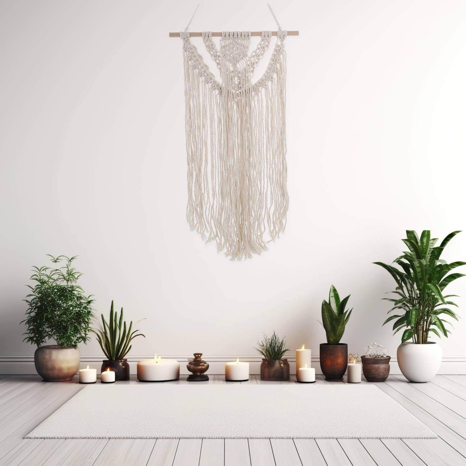 Telar de macramé blanco 73 cm-2