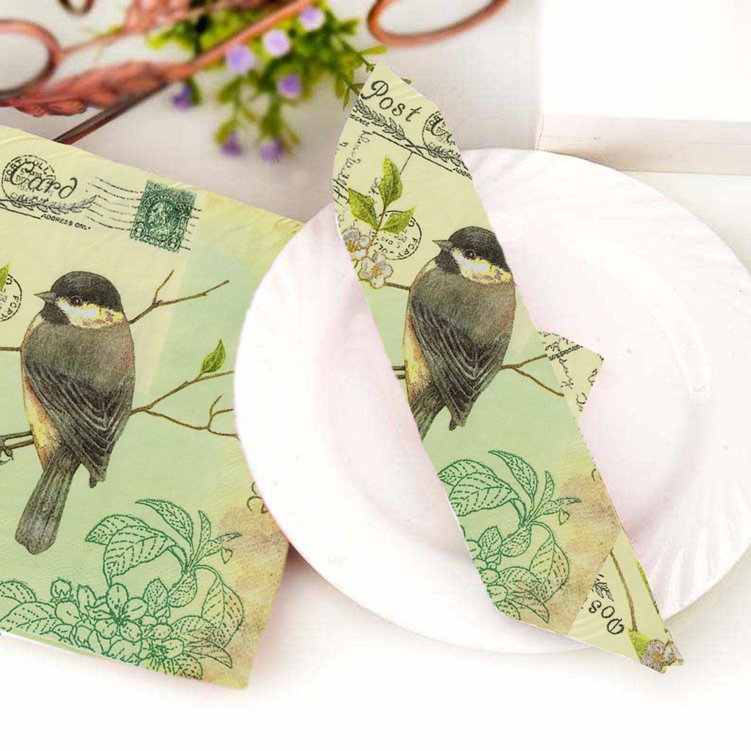 Pack 4 Paquetes De Servilletas Diseño Pájaro-2