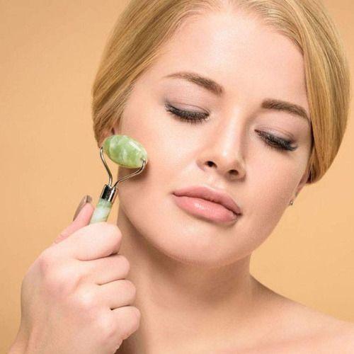 Rodillo masajeador facial y piedra de jade 100% natural-4