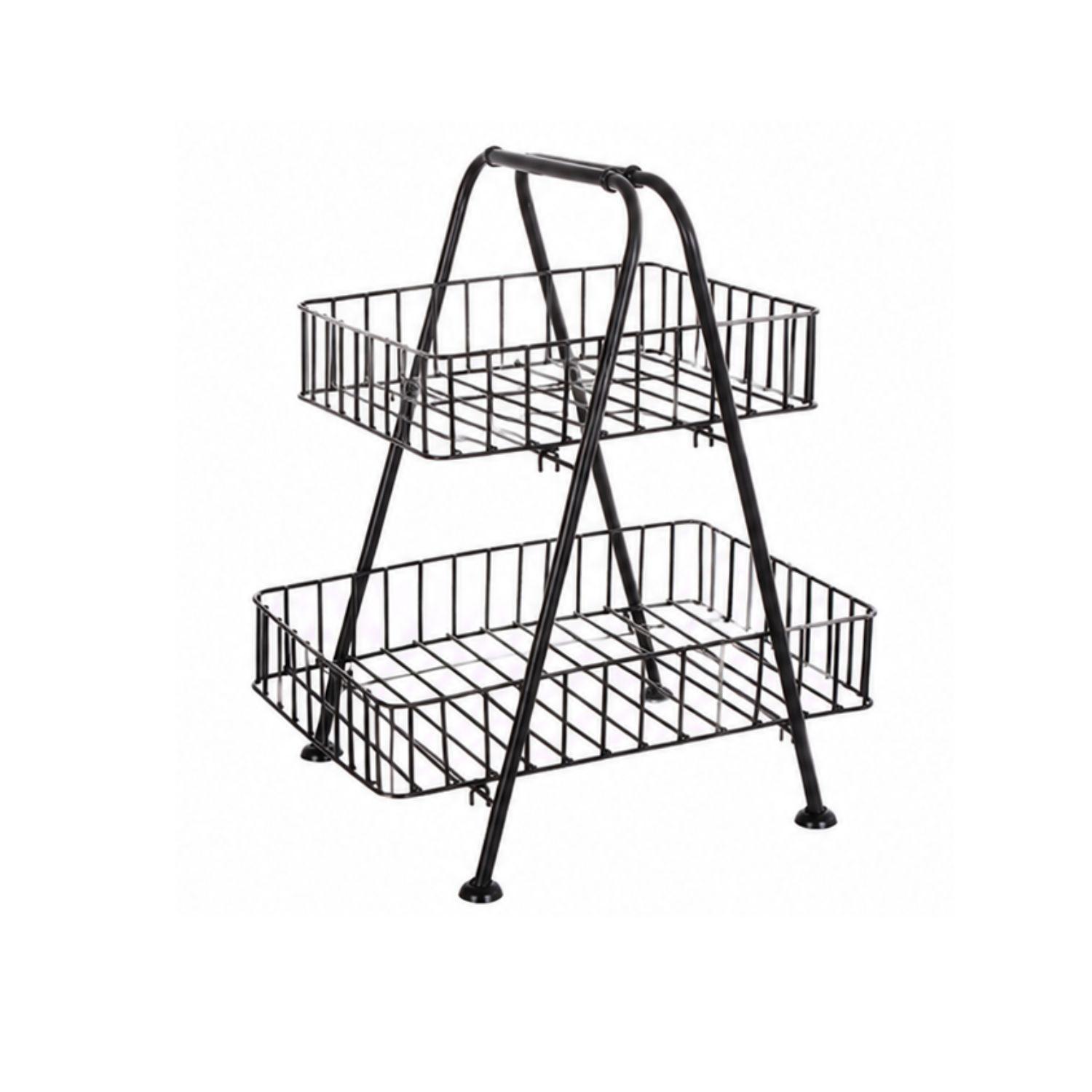 Organizador multiuso canastos 2 niveles metal-3